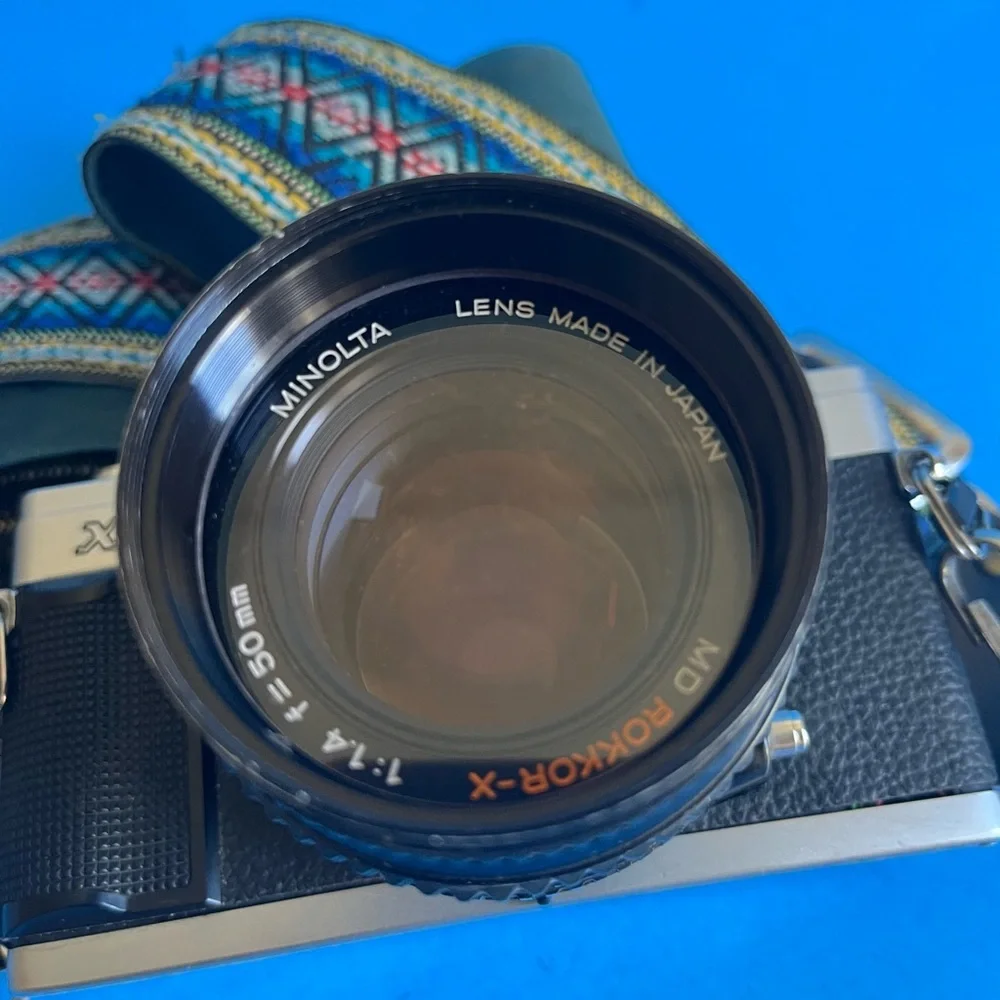 Minolta MD Rokkor -X 50 mm 1:14 and X-70 Minolta Camera